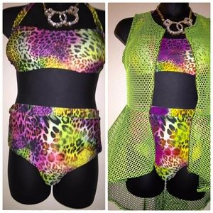 🆕Multicolored Colored 2 Piece Swimsuit Plus Size